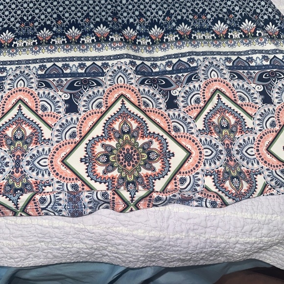 Just Be Navy and White Geometric Midi Dress - Picture 4 of 5